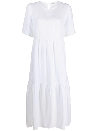 Peserico Short-sleeve Midi Dress In White