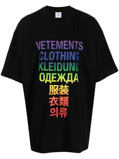 Vetements Translation T-shirt Tshirt In Black