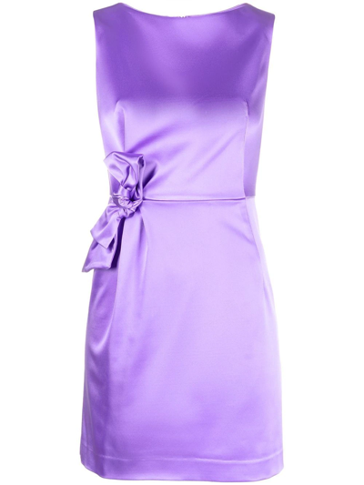 P.a.r.o.s.h Boat-neck Satin Dress In Violett
