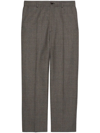 GUCCI WOOL CHECK CROPPED TROUSERS
