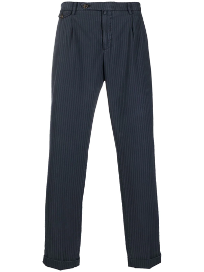 Briglia 1949 Ribbed Cotton Straight-leg Trousers In Blue