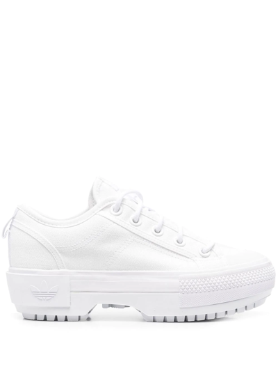 Adidas Originals Embossed-logo Sneakers In White