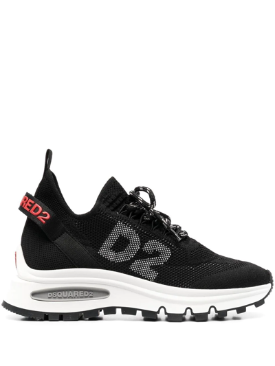 Dsquared2 Embellished-logo Low-top Sneakers In Black