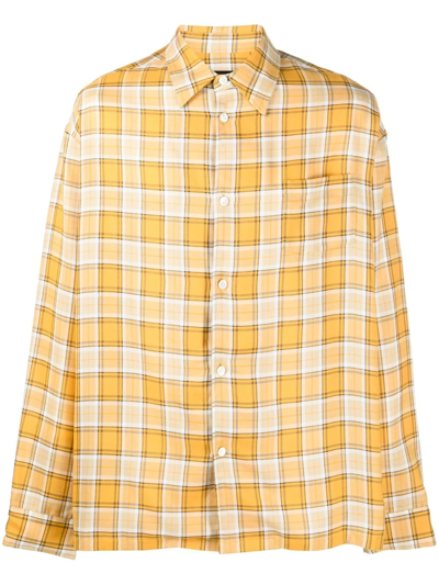 Undercover Patch-pocket Check Flannel Shirt In Yellow