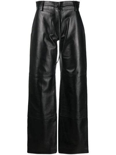 Manokhi Carla High-waisted Leather Pants In Black