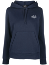 Apc Cotton Hoodie Manuela Marine In Blau