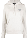 Apc A.p.c. Manuela Hoodie With Embroidered Logo In Nude