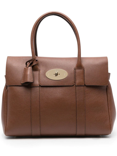 Mulberry Twist-lock Tote Bag In Brown