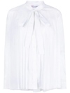 Red Valentino Pleated Long-sleeved Blouse In Weiss