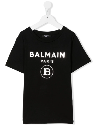 Balmain Logo-print T-shirt In Schwarz