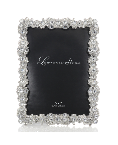 Lawrence Frames Jewel Cluster Metal Picture Frame, 5" X 7" In Silver-tone