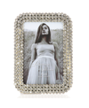 LAWRENCE FRAMES THREE ROWS OF BRILLIANT CRYSTALS METAL PICTURE FRAME, 4" X 6"