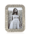Lawrence Frames Three Rows Of Brilliant Crystals Metal Picture Frame, 4" X 6" In Gold-tone