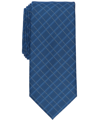 Alfani Men's Aldrin Grid Tie, Created For Macy's In Lt Blue