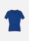 VERSACE LA GRECA JACQUARD T-SHIRT, FEMALE, BLUE, 36