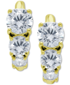 Giani Bernini Cubic Zirconia Graduated Small Huggie Hoop Earrings, 0.625", Created For Macy's In Gold Over Silver