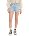 Levi's Premium Women's 501 Button Fly Cotton High-rise Denim Shorts In Medium Indigo