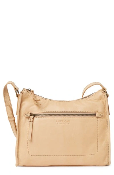 American Leather Co. Chadron Smooth Leather Crossbody In Sand