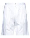 Dolce & Gabbana Man Shorts & Bermuda Shorts White Size 28 Cotton, Elastane
