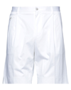 Dolce & Gabbana Man Shorts & Bermuda Shorts White Size 40 Cotton, Elastane