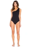 Marysia Santa Barbara One-shoulder Scalloped Stretch-crepe Swimsuit In Black