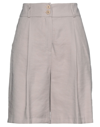 Skills & Genes Woman Shorts & Bermuda Shorts Dove Grey Size 8 Viscose, Polyester