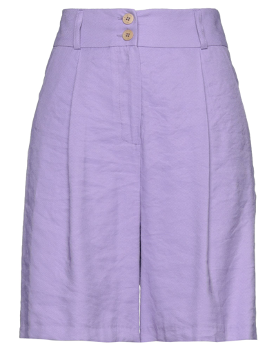 Skills & Genes Woman Shorts & Bermuda Shorts Mauve Size 2 Viscose, Polyester In Purple