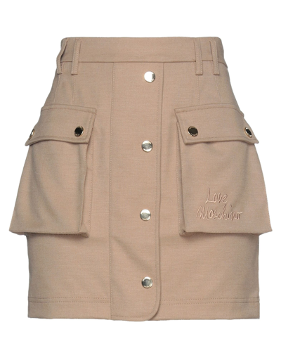 Love Moschino Mini Skirts In Beige