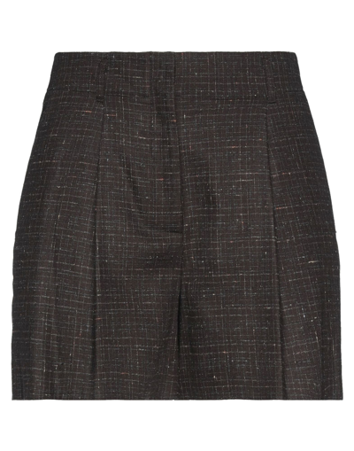 Ottod'ame Woman Shorts & Bermuda Shorts Dark Brown Size 8 Viscose, Wool, Synthetic Fibers, Silk In Brown