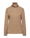 Alpha Studio Turtlenecks In Beige