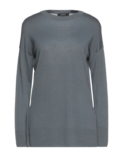 Alpha Studio Sweaters In Grey