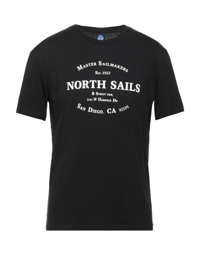 North Sails T-shirts In Black