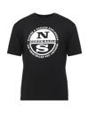North Sails T-shirts In Black