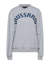 TRUSSARDI TRUSSARDI WOMAN SWEATSHIRT GREY SIZE L COTTON, POLYESTER