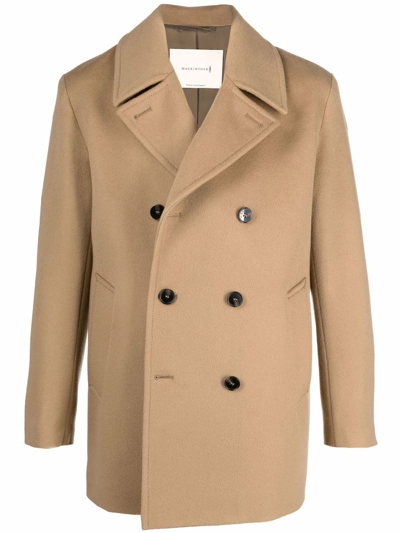 Mackintosh Dalton Double-breasted Peacoat In Neutrals