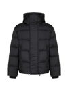 Dsquared2 Nylon Down Jacket With Logo Patch In Black