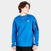 Nike Men's Sportswear Tech Fleece Crewneck Sweatshirt In Dark Marina Blue/light Bone