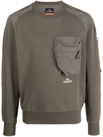 Parajumpers Chest Zip-pocket Detail Sweatshirt In Green