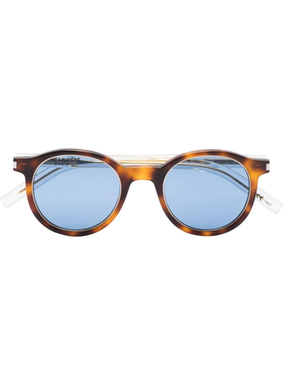 Saint Laurent Round-frame Sunglasses In Brown