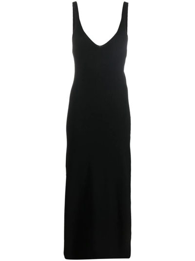Filippa K Ingrid Ribbed-knit Midi Dress In Black