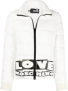LOVE MOSCHINO LOGO PRINT QUILTED PUFFER JACKET