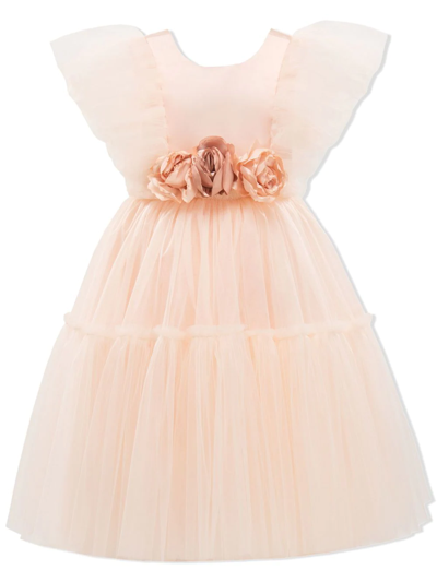 Tulleen Kids' La Croix Tulle Dress In Pink