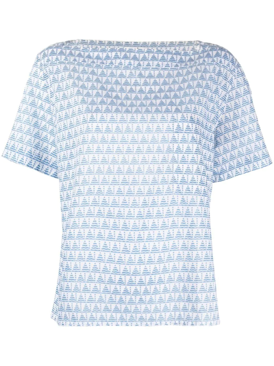 Pre-owned Hermes 1960s  Geometric Print T-shirt In Blue