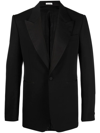 Alexander Mcqueen Single-breasted Wool Grain-de-poudre Suit Jacket In Black