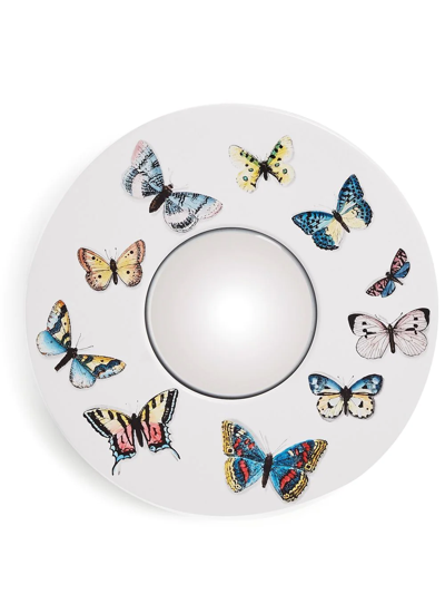 Fornasetti Farfalle Convex Mirror Frame In White