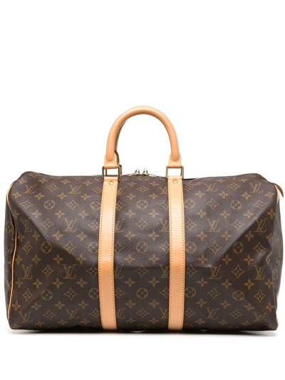 Pre-owned Louis Vuitton 1999  Keepall 45 Holdall Bag In Brown
