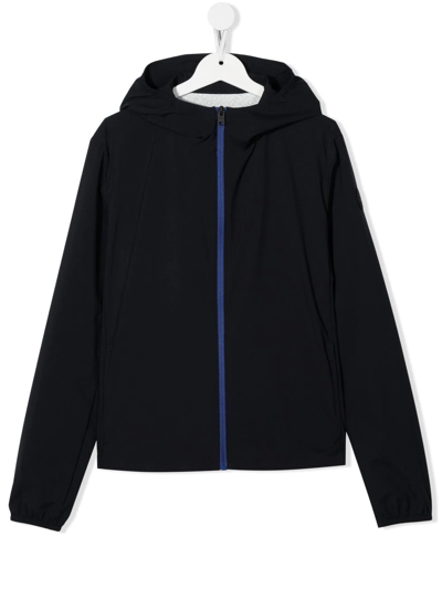 Woolrich Teen Two-pocket Zip-up Hooded Jacket In Blue