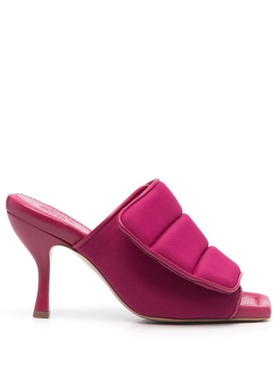 Gia Borghini Padded Touch-strap 95mm Mules In Pink