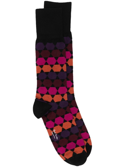 Paul Smith All-over Graphic-print Socks In Purple
