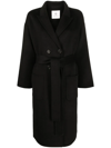 Anine Bing Womens Black Dylan Belted Wool And Cashmere Coat In Black